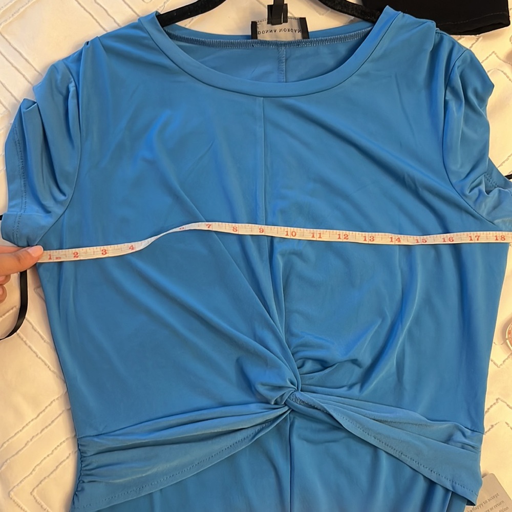 NWT donna Morgan blue maxi waist twist size 12 - Picture 9 of 11